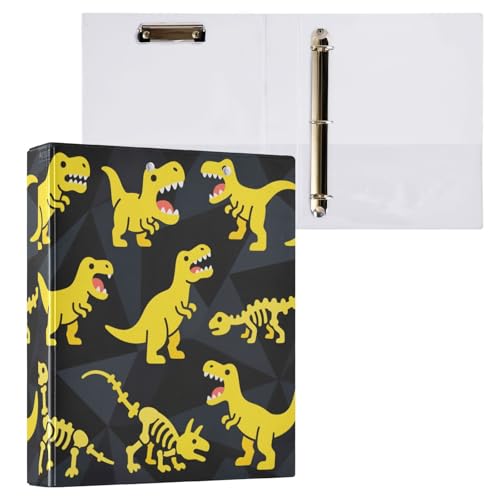 Ordner mit 3 Ringen, Motiv Tier-Dinosaurier, fluoreszierend, Gelb, 3,8 cm, 2 Stück, Büroordner, 200 Blatt Ordner mit 3 Ringen, Motiv Tier-Dinosaurier, fluoreszierend, Gelb, 3,8 cm, 2 Stück, Büroordner, 200 Blatt von miaozhen