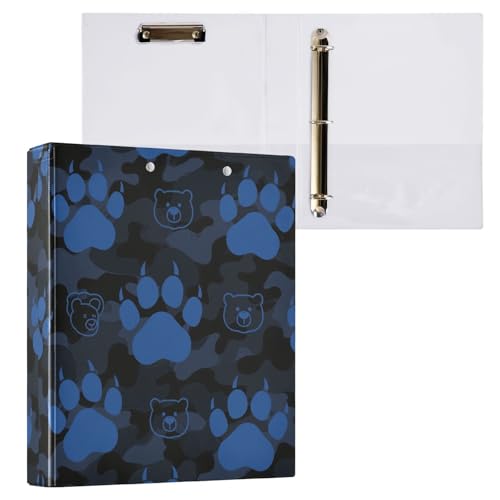Ordner mit 3 Ringen, Motiv Tierfußabdruck, Bär, 3,8 cm, mit Innentaschen, 2 Stück, sortierte Ordner, 200 Blatt Ordner mit 3 Ringen, Motiv Tierfußabdruck, Bär, 3,8 cm, mit Innentaschen, 2 Stück, sortierte Ordner, 200 Blatt von miaozhen