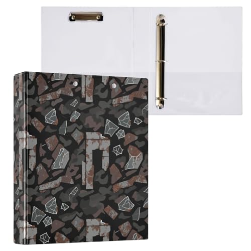 Ordner mit 3 Ringen, mit Innentaschen, 2 Stück, 200 Blatt, Camouflage, Metall, Braun, Fragment, dunkel, 3,8 cm Ordner mit 3 Ringen, mit Innentaschen, 2 Stück, 200 Blatt, Camouflage, Metall, Braun, Fragment, dunkel, 3,8 cm von miaozhen
