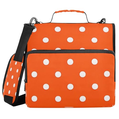 Ordner mit 3 Ringen, mit Reißverschluss, mit Schultergurt, Cartoon-Punkt, Orange Laege, Kapazität für Schule und Büro, Cartera con cremallera Ordner mit 3 Ringen, mit Reißverschluss, mit Schultergurt, Cartoon-Punkt, Orange Laege, Kapazität für Schule und Büro, Cartera con cremallera von miaozhen