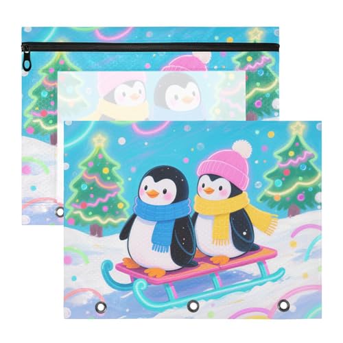 Ordner mit 3 verstärkten Ösen, 3 Ringen, Tasche für A4-Papier, Briefe, 2 Stück, Studenten, Kunstbedarf, Aufbewahrung, Winter, Tier, Pinguin, Skifahren, Ordner für Dokumente Ordner mit 3 verstärkten Ösen, 3 Ringen, Tasche für A4-Papier, Briefe, 2 Stück, Studenten, Kunstbedarf, Aufbewahrung, Winter, Tier, Pinguin, Skifahren, Ordner für Dokumente von miaozhen