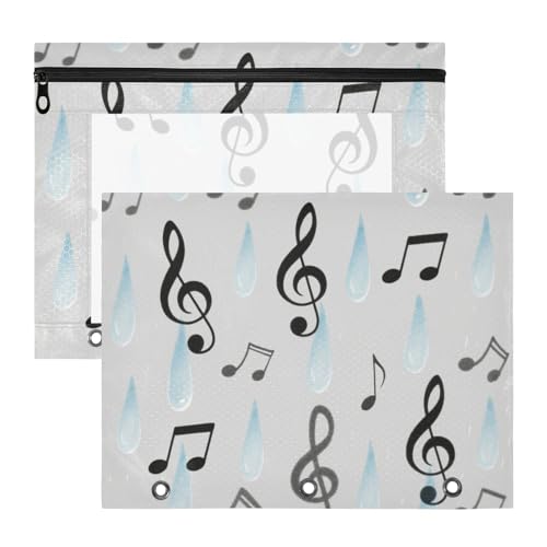 Ordner mit Sichtfenster, Kunststoff, für A4-Papier, Briefe, 2 Stück, Studenten, Büro, grau, musikalisches Muster, Bolsa para lapices Ordner mit Sichtfenster, Kunststoff, für A4-Papier, Briefe, 2 Stück, Studenten, Büro, grau, musikalisches Muster, Bolsa para lapices von miaozhen