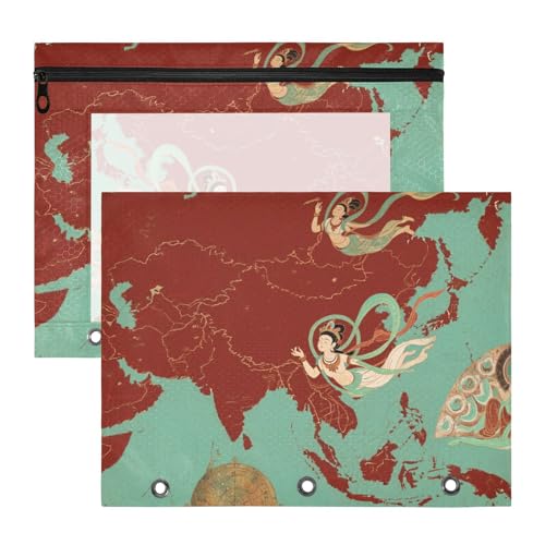 Ordnertaschen, transparent, 3 Locher für 3 Ringe, 2 Stück, für Schüler, Schule, Studenten, Lehrerbedarf, Retro-Stil, Karte, eurasische Bolsa para lapices Ordnertaschen, transparent, 3 Locher für 3 Ringe, 2 Stück, für Schüler, Schule, Studenten, Lehrerbedarf, Retro-Stil, Karte, eurasische Bolsa para lapices von miaozhen