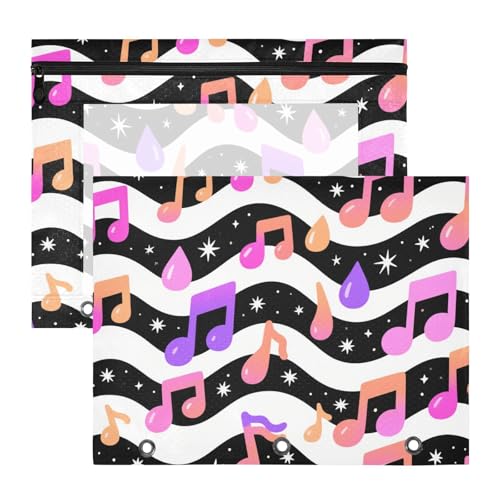 Ordnertaschen mit 3 Löchern, 3 Löchern, für A4-Papier, Briefe, 2 Stück, für Schüler, Studenten, Lehrerbedarf, violett, rosa, bunt, Notizen, Schwarz, Weiß, Wellenmuster, Para Lapices Ordnertaschen mit 3 Löchern, 3 Löchern, für A4-Papier, Briefe, 2 Stück, für Schüler, Studenten, Lehrerbedarf, violett, rosa, bunt, Notizen, Schwarz, Weiß, Wellenmuster, Para Lapices von miaozhen