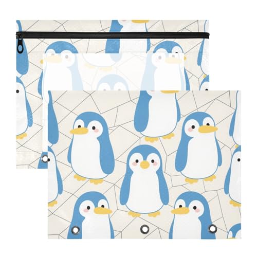 Ordnertaschen mit glatten Reißverschlüssen, Kunststoff-Aktenordner für A4-Papier, Briefe, 2 Stück, Studenten, Klassenzimmer, Kinderpinguin, blau, gelb, estuche para lapices Ordnertaschen mit glatten Reißverschlüssen, Kunststoff-Aktenordner für A4-Papier, Briefe, 2 Stück, Studenten, Klassenzimmer, Kinderpinguin, blau, gelb, estuche para lapices von miaozhen