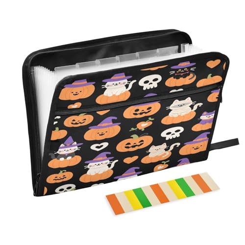 Organizer-Ordner mit 13 Fächern, A4, Briefgröße mit Reißverschluss, für Büro, Schule, Orange, Böse, Halloween, weiße Katze, Para Guardar Documentos Organizer-Ordner mit 13 Fächern, A4, Briefgröße mit Reißverschluss, für Büro, Schule, Orange, Böse, Halloween, weiße Katze, Para Guardar Documentos von miaozhen
