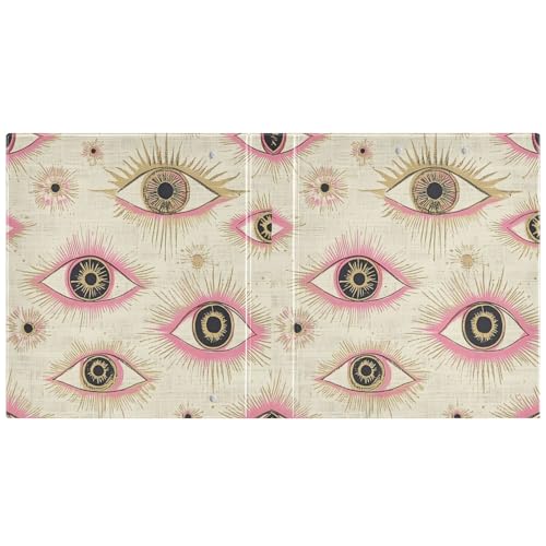 Peach Gold Mysterious Evil Eyes, 3,8 cm Ordner, 3-Ringe, Notizbuch, Ordner mit Klemmbrett, 1 Packung, Büroordner, 200 Blatt von miaozhen