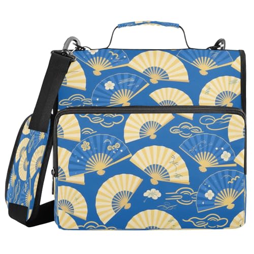 Ringbuch-Organizer mit 3 Ringen, 3,8 cm, mit Schultergurt und Griff, blau und goldfarben, zusammenklappbar, leicht zu tragen, für Schule und Büro, Cremallera de Carpeta Ringbuch-Organizer mit 3 Ringen, 3,8 cm, mit Schultergurt und Griff, blau und goldfarben, zusammenklappbar, leicht zu tragen, für Schule und Büro, Cremallera de Carpeta von miaozhen