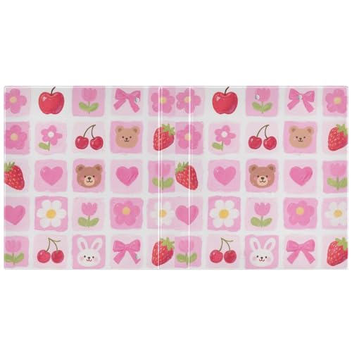 Ringbuch mit 3,8 cm, rosa Erdbeerblumen, kariert, 3,8 cm, mit Klemmbrett, 1 Packung, ästhetischer Ordner, 200 Blatt Ringbuch mit 3,8 cm, rosa Erdbeerblumen, kariert, 3,8 cm, mit Klemmbrett, 1 Packung, ästhetischer Ordner, 200 Blatt von miaozhen