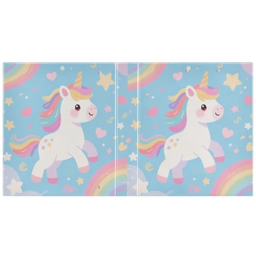 Ringbuch mit 3 Ringen, 3,8 cm, Weiß, Regenbogen-Einhörner, mit Innentaschen, 1 Packung, Büroordner, 200 Blatt Ringbuch mit 3 Ringen, 3,8 cm, Weiß, Regenbogen-Einhörner, mit Innentaschen, 1 Packung, Büroordner, 200 Blatt von miaozhen