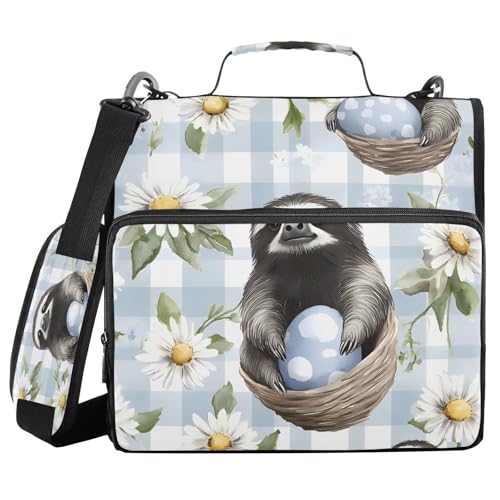 Ringbuch mit 3 Ringen, 3,8 cm, mit extra Taschen, mit Riemen, schwarzes Faultier, Büffel, kariert, Gänseblümchen, Ostern, mehrere Taschen, für Mittelschüler, Gestor de Carpetas de Office Ringbuch mit 3 Ringen, 3,8 cm, mit extra Taschen, mit Riemen, schwarzes Faultier, Büffel, kariert, Gänseblümchen, Ostern, mehrere Taschen, für Mittelschüler, Gestor de Carpetas de Office von miaozhen