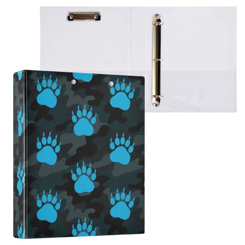 Ringbuch mit 3 Ringen, Motiv Tierfußabdruck, Bär, Blau, Schwarz, Camouflage, 1 und 1/2 Zoll, 200 Blatt Ringbuch mit 3 Ringen, Motiv Tierfußabdruck, Bär, Blau, Schwarz, Camouflage, 1 und 1/2 Zoll, 200 Blatt von miaozhen