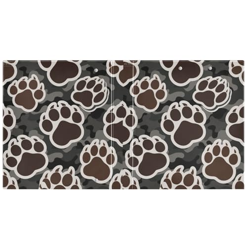 Ringbuch mit 3 Ringen, Motiv Tierfußabdruck, Bär, schwarz, kaffeebraun, 3,8 cm, mit Innentaschen, 1 Packung, Büroordner, 200 Blatt Ringbuch mit 3 Ringen, Motiv Tierfußabdruck, Bär, schwarz, kaffeebraun, 3,8 cm, mit Innentaschen, 1 Packung, Büroordner, 200 Blatt von miaozhen