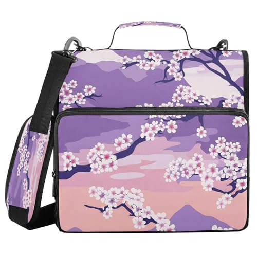 Ringbuch mit 3 Ringen, Reißverschluss, Lavendel, japanischer Stil, leicht zu tragen, für Büro, Schule, Paquete de gestión de documentos von miaozhen