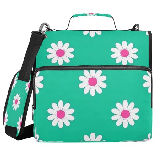 Ringbuch mit 3 Ringen, Reißverschluss, mit Schultergurt und Griff, Gänseblümchen, Cyan, Weiß, Laege, Kapazität für Schule, Bolsa de almacenamiento de archivos Ringbuch mit 3 Ringen, Reißverschluss, mit Schultergurt und Griff, Gänseblümchen, Cyan, Weiß, Laege, Kapazität für Schule, Bolsa de almacenamiento de archivos von miaozhen
