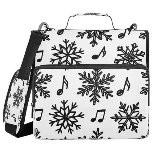 Ringbuch mit 3 Ringen, Reißverschluss mit Griff, Weiß und Schwarz, Musiknoten, Schneeflocke, mehrere Taschen, für Mittelschüler, Encuadernador de cremallera Ringbuch mit 3 Ringen, Reißverschluss mit Griff, Weiß und Schwarz, Musiknoten, Schneeflocke, mehrere Taschen, für Mittelschüler, Encuadernador de cremallera von miaozhen
