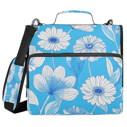 Ringbuch mit 3 Ringen, Reißverschluss mit Griff, blaue Linie, Blumenkunst, mehrere Taschen für Mittelschule, Carpeta del organizador Ringbuch mit 3 Ringen, Reißverschluss mit Griff, blaue Linie, Blumenkunst, mehrere Taschen für Mittelschule, Carpeta del organizador von miaozhen