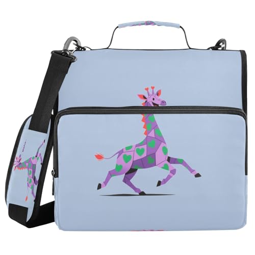 Ringbuch mit 3 Ringen, Reißverschluss mit Schultergurt und Griff, lustige Tiere, Giraffe, violett-grünes Herz, glücklich, mehrere Taschen, für Schule und Büro, Organisadores de adhesivos escolares Ringbuch mit 3 Ringen, Reißverschluss mit Schultergurt und Griff, lustige Tiere, Giraffe, violett-grünes Herz, glücklich, mehrere Taschen, für Schule und Büro, Organisadores de adhesivos escolares von miaozhen