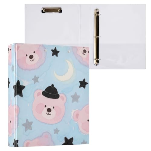 Ringbuch mit 3 Ringen, niedlicher Cartoon-Bär, Babyblau, 2 Stück, sortierte Ordner, 200 Blatt Ringbuch mit 3 Ringen, niedlicher Cartoon-Bär, Babyblau, 2 Stück, sortierte Ordner, 200 Blatt von miaozhen