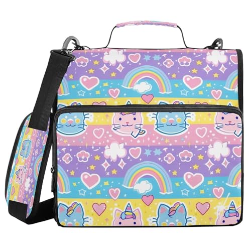 Ringbuch mit 3 Ringen und Reißverschluss, niedlicher Regenbogen, bunt, Kinderkritzel, Katze, einfach zu tragen, für Büro, Schule, Clip de Cremallera Resistente Ringbuch mit 3 Ringen und Reißverschluss, niedlicher Regenbogen, bunt, Kinderkritzel, Katze, einfach zu tragen, für Büro, Schule, Clip de Cremallera Resistente von miaozhen