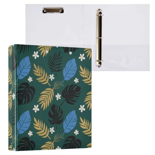 Ringbuch mit drei Ringen, tropische Blätter, Blume, Olivblau, 3,8 cm, 2 Stück, Bürobedarf, 200 Blatt Ringbuch mit drei Ringen, tropische Blätter, Blume, Olivblau, 3,8 cm, 2 Stück, Bürobedarf, 200 Blatt von miaozhen