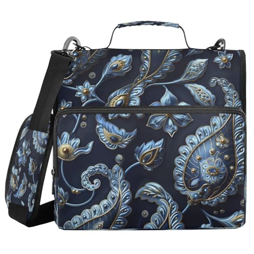 Ringordner mit 3 Ringen, architektonisches Paisleymuster, Mitternachts-Design, Kapazität für Schule und Büro, Bolsa de almacenamiento de archivos Ringordner mit 3 Ringen, architektonisches Paisleymuster, Mitternachts-Design, Kapazität für Schule und Büro, Bolsa de almacenamiento de archivos von miaozhen