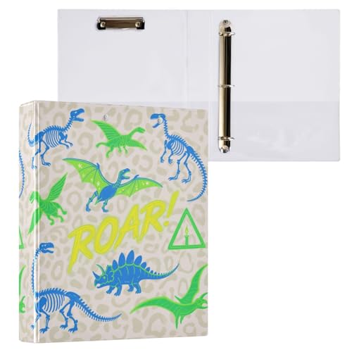 Roaring Dino Ringbuch mit 3 Ringen, fluoreszierend, Blau-Grün, Camouflage, 3,5 cm, mit Innentaschen, 2 Stück, Bürobedarf, 200 Blatt Roaring Dino Ringbuch mit 3 Ringen, fluoreszierend, Blau-Grün, Camouflage, 3,5 cm, mit Innentaschen, 2 Stück, Bürobedarf, 200 Blatt von miaozhen