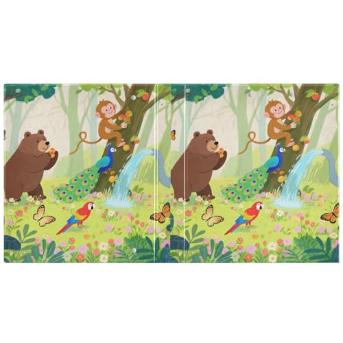 Safari Animal Monkey Bear Notizbuch, 3,5 cm, Ringbuch mit Tascheneinband, 1 Packung, Büroordner, Zubehör, 200 Blatt Safari Animal Monkey Bear Notizbuch, 3,5 cm, Ringbuch mit Tascheneinband, 1 Packung, Büroordner, Zubehör, 200 Blatt von miaozhen