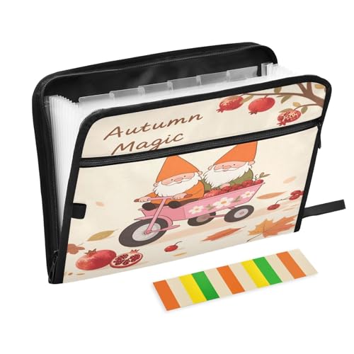 Schnellhefter mit 13 Fächern, A4, Briefgröße mit Reißverschluss, für Bürobedarf, Hello Fall Autumn Dwalf carpeta de Schnellhefter mit 13 Fächern, A4, Briefgröße mit Reißverschluss, für Bürobedarf, Hello Fall Autumn Dwalf carpeta de von miaozhen