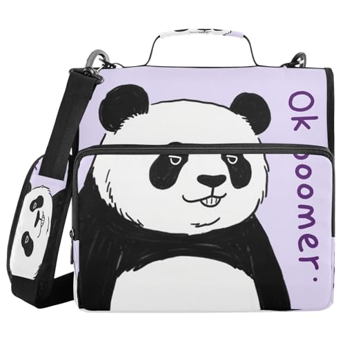 Schulbedarf-Organizer mit 3 Ringen, 3,8 cm, mit Griff und abnehmbarem Schultergurt, Ok Boomer Panda, mehrere Taschen für Mittelschüler, Bolsa de Cremallera Schulbedarf-Organizer mit 3 Ringen, 3,8 cm, mit Griff und abnehmbarem Schultergurt, Ok Boomer Panda, mehrere Taschen für Mittelschüler, Bolsa de Cremallera von miaozhen