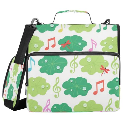 Schulordner mit 3 Ringen, mit Griff und abnehmbarem Schultergurt, Sommerblätter, Wassertropfen, bunt, mehrere Taschen, für Schule, Gestor de encuadernación de documentos von miaozhen