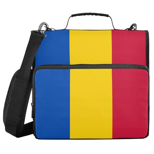 Schulordner mit 3 Ringen und Schultergurt und Griff, Flagge, moldauisch, mehrere Taschen für Mittelschule, Carpeta con cremallera Schulordner mit 3 Ringen und Schultergurt und Griff, Flagge, moldauisch, mehrere Taschen für Mittelschule, Carpeta con cremallera von miaozhen