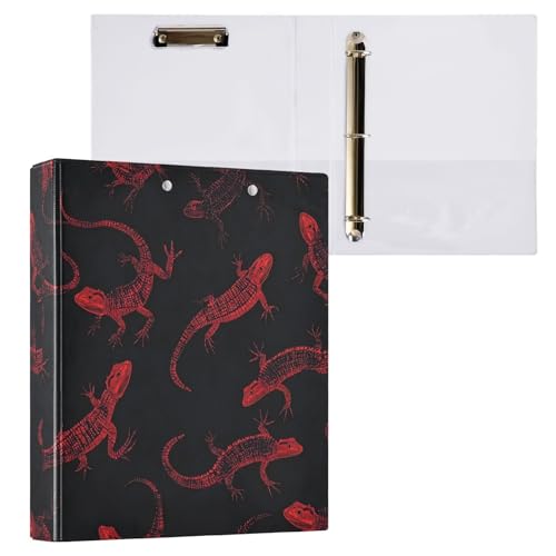 Schwarz-roter Halloween-Ordner mit bösen Tieren, 1 und 1/2 Zoll, Drei-Ring-Binder mit Klemmbrett, 2 Stück, ästhetischer Ordner, 200 Blatt Schwarz-roter Halloween-Ordner mit bösen Tieren, 1 und 1/2 Zoll, Drei-Ring-Binder mit Klemmbrett, 2 Stück, ästhetischer Ordner, 200 Blatt von miaozhen