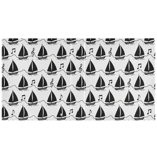 Schwarz-weißes Notizbuch, Segelboot, 3,5 cm, 3 Ringbücher mit Klemmbrett, 1 Packung, Büroordner, 200 Blatt von miaozhen