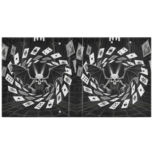 Schwarzes und weißes Anime-Stil, böses Skelett, Tarot-Notizbuch, 3,8 cm, 3 Ringbücher mit Klemmbrett, 1 Packung, sortierte Ordner, 200 Blatt Schwarzes und weißes Anime-Stil, böses Skelett, Tarot-Notizbuch, 3,8 cm, 3 Ringbücher mit Klemmbrett, 1 Packung, sortierte Ordner, 200 Blatt von miaozhen