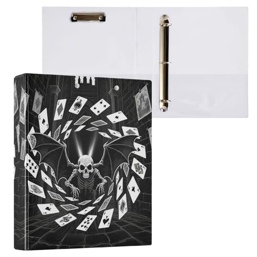 Schwarzes und weißes Anime-Stil, böses Skelett, Tarot-Ordner, 3,8 cm, 3,8 cm, Notizbuch mit Klemmbrett, 2 Stück, ästhetischer Ordner, 200 Blatt Schwarzes und weißes Anime-Stil, böses Skelett, Tarot-Ordner, 3,8 cm, 3,8 cm, Notizbuch mit Klemmbrett, 2 Stück, ästhetischer Ordner, 200 Blatt von miaozhen