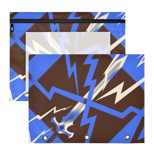Stifteetui, 3 Löcher, 3 Ringe, Tasche für 3 Ringe, 2 Stück, Lehrer, Klassenzimmer, abstrakte Kunst, Beleuchtung, blau, schwarz, cartuchera para lapices Stifteetui, 3 Löcher, 3 Ringe, Tasche für 3 Ringe, 2 Stück, Lehrer, Klassenzimmer, abstrakte Kunst, Beleuchtung, blau, schwarz, cartuchera para lapices von miaozhen