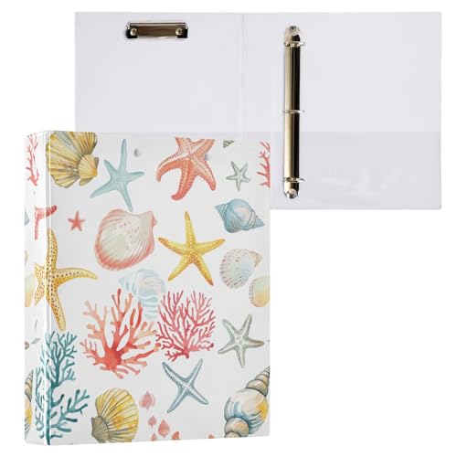 Stil Koralle Seestern Muscheln Tiere Weich Grün Blau Weiß 3,8 cm Ordner D-Ringe Notizbuch Ordner mit Klemmbrett 2 Stück Büroordner 200 Blatt Stil Koralle Seestern Muscheln Tiere Weich Grün Blau Weiß 3,8 cm Ordner D-Ringe Notizbuch Ordner mit Klemmbrett 2 Stück Büroordner 200 Blatt von miaozhen