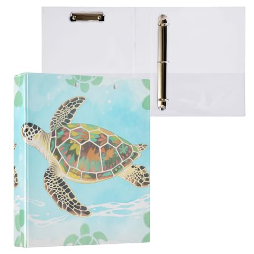 Turtle Animal Swimming Green 3,8 cm Ordner D-Ringe Notizbuch Ordner mit Klemmbrett, 2 Stück, Bürobedarf, 200 Blatt Turtle Animal Swimming Green 3,8 cm Ordner D-Ringe Notizbuch Ordner mit Klemmbrett, 2 Stück, Bürobedarf, 200 Blatt von miaozhen