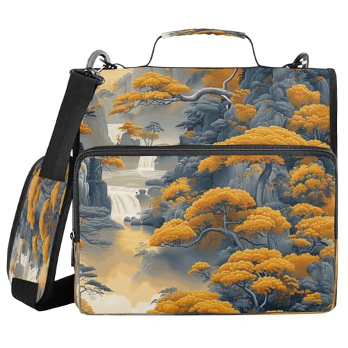 Ukiyoe Organizer mit 3 Ringen, 3,8 cm, mit Griff, Tanne, Topas, Goldtinte, mehrere Taschen, für Mittelschule, Organizador de la carpeta Ukiyoe Organizer mit 3 Ringen, 3,8 cm, mit Griff, Tanne, Topas, Goldtinte, mehrere Taschen, für Mittelschule, Organizador de la carpeta von miaozhen