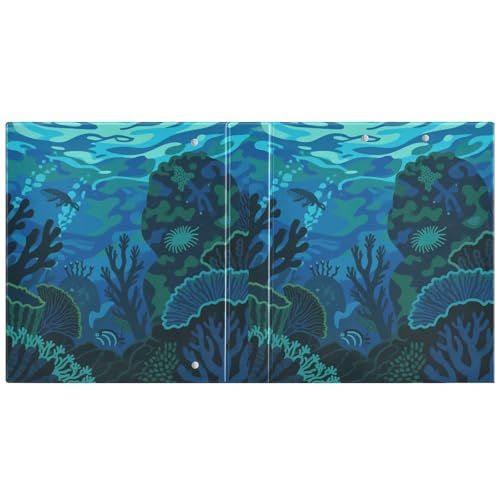 Under Water Camouflage Coral Blue 1 und 1/2 Zoll Notizbuch, 3 Ringe, Ordner mit Taschen, 1 Packung, sortierte Ordner, 200 Blatt von miaozhen
