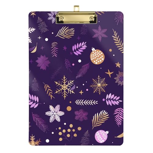 Violet Dorado Schneeflocke lila Mini-Klemmbrett aus Hartpappe für Krankenpfleger, Studenten, Handel, Quest, Größe 22,9 x 32,5 cm, Tabla para escribir con Clip von miaozhen