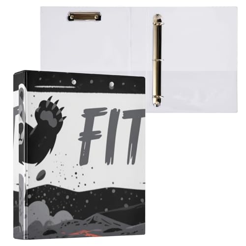 Volcanic Lava Bear Fitness Ordner mit 3,8 cm, 3 Ringbücher mit Innentaschen, 2 Stück, Büroordner, 200 Blatt von miaozhen