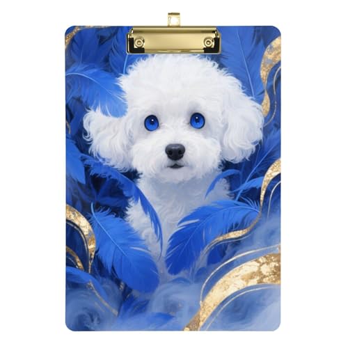 Weißes Bichon Frisé-Klemmbrett, Mini-Hartfaserplatte, Hartfaserplatte für Lehrer, Größe 22,9 x 32,5 cm, Tablas para escribir Weißes Bichon Frisé-Klemmbrett, Mini-Hartfaserplatte, Hartfaserplatte für Lehrer, Größe 22,9 x 32,5 cm, Tablas para escribir von miaozhen