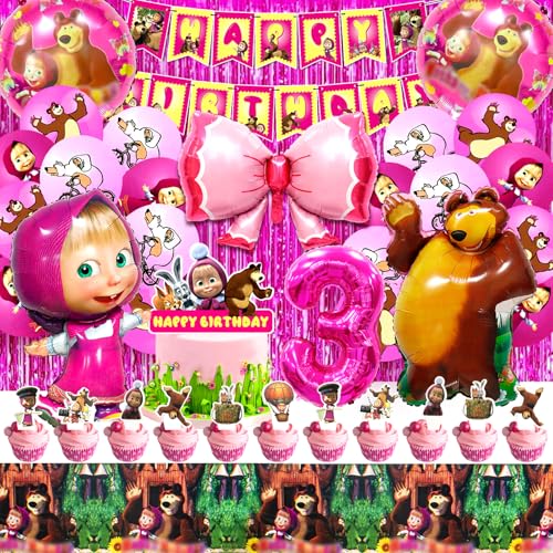 52 Pcs Mascha Geburtstag Deko 3, Mascha Luftballon 3, Mascha Deko, Mascha Party Set, Mascha Ballon Geburtstag, Mascha Geburtstagsdeko, Mascha Tischdecke, Luftballon Mädchen Mascha, Mascha Cake Topper 52 Pcs Mascha Geburtstag Deko 3, Mascha Luftballon 3, Mascha Deko, Mascha Party Set, Mascha Ballon Geburtstag, Mascha Geburtstagsdeko, Mascha Tischdecke, Luftballon Mädchen Mascha, Mascha Cake Topper von miazcww