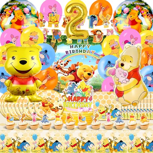 Winnie Pooh 83-teiliges Party Set, Includes Luftballons, Geburtstag Geschirr & Kindertischdecke für das 2. Lebensjahr Winnie Pooh 83-teiliges Party Set, Includes Luftballons, Geburtstag Geschirr & Kindertischdecke für das 2. Lebensjahr von miazcww