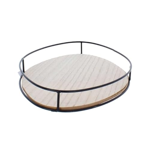 Dekotablett oval - Holz und Metall - ca. 30x24x4 cm Dekotablett oval - Holz und Metall - ca. 30x24x4 cm von mica Living