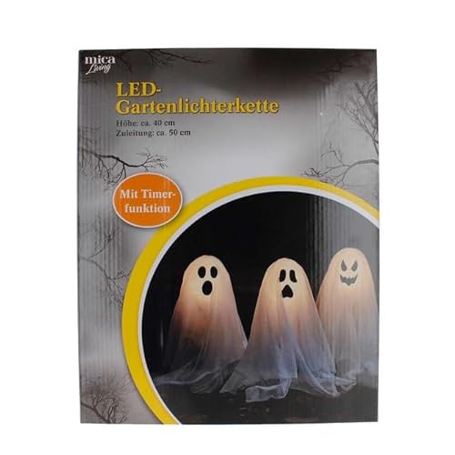 mica Living LED Gartenlichterkette - Geister - ca. 40 cm Halloween Deko von mica Living