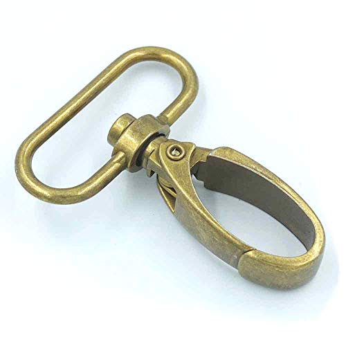 10 Stück Drehklammern, 3,8 cm, 38 mm, Hakenschnallen, Metallauslöser für Leder-Bastelbänder, Schlüsselband, Bänder (Bronze) von micoshop