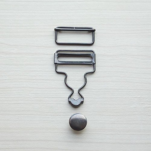 2 Schnallen-Sets für Arbeitsanzug, Latzhosenschnalle, Knopf, Bronze, Metallschwarz, Nickel, Gun-Black, 35mm(1.37") von micoshop